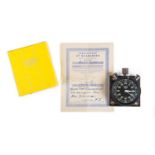 HEUER: A Heuer Sebring decimal dashboard mounted stopwatch in box with original certificate of