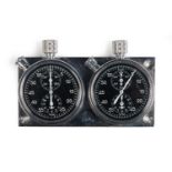 HEUER: A pair of rare, matching 1938 Heuer Autavia Dash Rally timers, first series Heuer Autavias