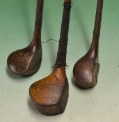 3x various scare head woods to include a small but fine J McAndrew Cruden Bay spoon with