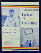 1963 New Zealand v England official souvenir cricket programme at Lancaster Park^ Christchurch