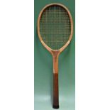Nice Slazenger'The Demon' wooden tennis racket having an oval head^ with a regular handle^ a concave