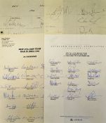 1944 & 1995 New Zealand signed team sheets featuring players such as Rutherford^ Larsen^ Germon^