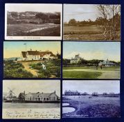 6 various English golfing postcards to include "Golf Links Pavilion^ Crowborough" colour card^ "