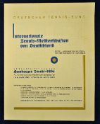 Extremely rare 1928 Tennis document from the Deutscher Tennis Bund "Offiziell Anerkannt von der