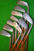 7x various irons and 3x putters to incl Anderson "Arrow" stamp mid iron^ Tongue Brand mid iron^