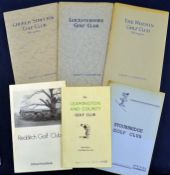 6x Midlands golf club handbooks from the 1930s onwards by Robert HK Browning^ Tom Scott et al to