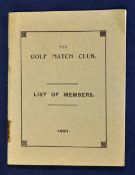 1921 The Golf Match Club. List of Members and Past captains from 1897 onwards - in the original