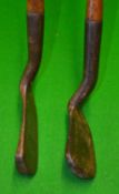 2x early Smith's Pat anti shank irons to incl a Mitchell Manchester long mid iron with hand