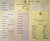 1996 onwards South Africa signed cricket team sheets including 1996^ 94 (facsimile) and 03^