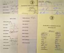 1996 onwards South Africa signed cricket team sheets including 1996^ 94 (facsimile) and 03^