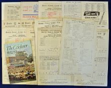 Collection of 1940s onwards cricket scorecards mainly county cricket including Kent^ Surrey^