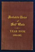 1899-1902 Yorkshire Union of Golf Clubs. Year Book - in the original brown and gilt cloth wrappers -