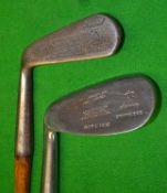 2x Left hand irons including a large head niblick with the Gibson'Star' mark and a Mitre brand