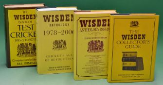 Selection of Wisden cricket reference books including 2011'The Wisden Collector's Guide' by J Rice &