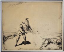 Barclay^ John Rankine (RA) (1884-1962) "SAND" original pen and ink golf etching signed in pencil