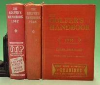 The Golfer's Handbook (3) - to include 1947^ '48^ and '51 - all in the original red cloth boards (