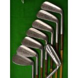 Set of Tom Williamson Notts. GC "Demon" irons c1930 - all fitted with early Accles and Pollock