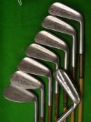 Set of Tom Williamson Notts. GC "Demon" irons c1930 - all fitted with early Accles and Pollock