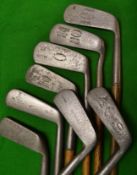 8x assorted  putters including a very bent neck "Accurate" model by Anderson St Andrews^ 4x goose