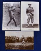 Prince of Wales/Open Champions Sandy Herd golfing post cards (3) - to incl "A Good Drive - St