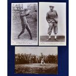 Prince of Wales/Open Champions Sandy Herd golfing post cards (3) - to incl "A Good Drive - St