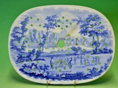 Scarce and early Goodwin and Harris "Metropolitan Scenery" cricket series blue and white ceramic