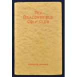 Darwin^ Bernard - "The Beaconsfield Golf Club" golf club handbook issued in 1936/7 original wrappers