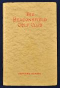 Darwin^ Bernard - "The Beaconsfield Golf Club" golf club handbook issued in 1936/7 original wrappers