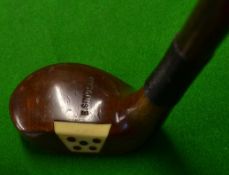 Fine E (Edwin) Sinclair Sunday golf walking stick - fitted with light stained socket head putter