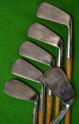 Superb^ rare matching set of 6x Spalding Kro-Flite'Sweetspot' polished rustless irons regd no