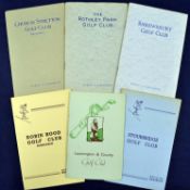 6x Midlands golf club handbooks from the 1930s onwards by Robert HK Browning^ Tom Scott et al to