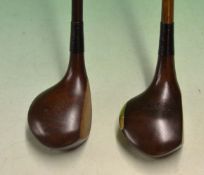 R Simpson'The Perfect Balance' brass back weighted stained persimmon driver t/w a Spalding