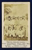 Rare c1860 The All England Cricket Eleven carte-de-visite mounted on card^ with team legend^ players