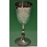 Small lawn tennis silver-plated 1884 chalice trophy in the form of a bowl supported by a single