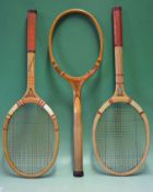 3x Lawn Tennis Rackets ranging from 1920 - 1930 the first racket is the "Solus"^ made in England