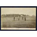 The Old Golf Course St Andrews postcard titled - "Golfing at St Andrews - Third or'Cottage Hole' -