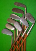 9x  select mashie irons makers incl Geo. Nicoll^ Maxwell^ Vickers^ Hendry & Bishop^ Gamage's London