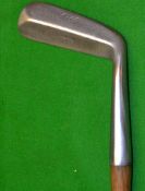 Unusual FH Ayres raise centre back forward face putter fitted with a full length period hide grip