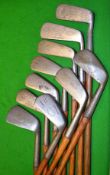 10x various  irons and putters to incl Anderson diamond back mashie^ James Braid deep face well