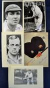 Selection of signed cricket picture cards including L Ames x2^ A Bedser x2^ A Border (Australia