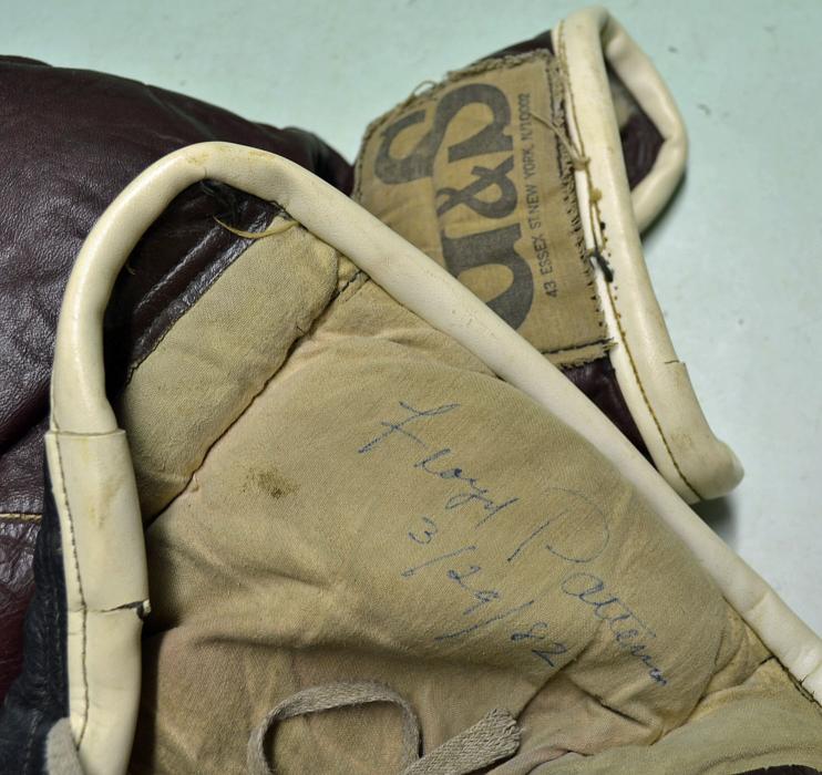 Floyd Patterson worn boxing gloves - pair of G&S Makers New York boxing gloves used and worn by - Image 5 of 5