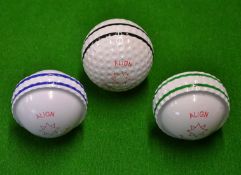 Set of 3 Alyn "Pure Strike" practice golf balls aids - designed to improve putting accuracy. Each