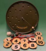 Various indoor and outdoor golf game accessories to incl "Banda" Whizzy Golf patent bakelite board