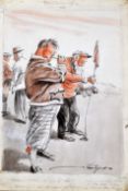 Thomas^ Bert (1883 -1966) original mix media golf cartoon titled published in the Daily Sketch on 19