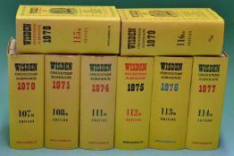 Wisden Cricketers' Almanacks 1970^ 71^ 74-79 all original hardbacks with DJs in VG condition (8)