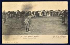 Early Amateur Golf Championship postcard - titled "Mr Leslie Balfour Melville^ Amateur Champion