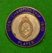 Rare 1970 Open Golf Championship Players enamel badge - issued to contestants only - won for the 2nd