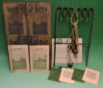 Rare Fishers Patent Loop Golf Hits miniature practice game c1909 - in makers original compact box