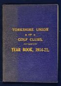 1914-1921 Yorkshire Union of Golf Clubs. Year Book 1914 - 1921 in the original blue and gilt cloth