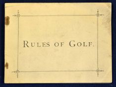 Rare 1888 Royal & Ancient Golf Club of St Andrews - Rules of Golf. Includes folding'Plan of